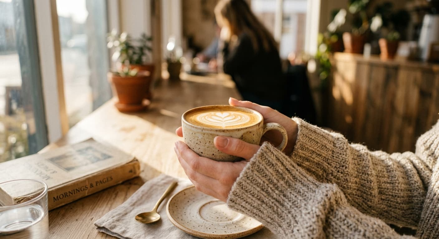 카페에서 커피 한 잔